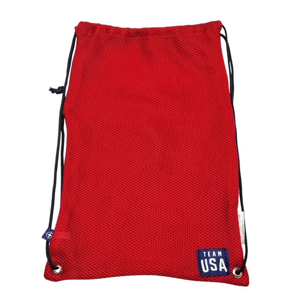 United Airlines x Olympics Red Mesh Drawstring Backpack Bag Team USA Collectible